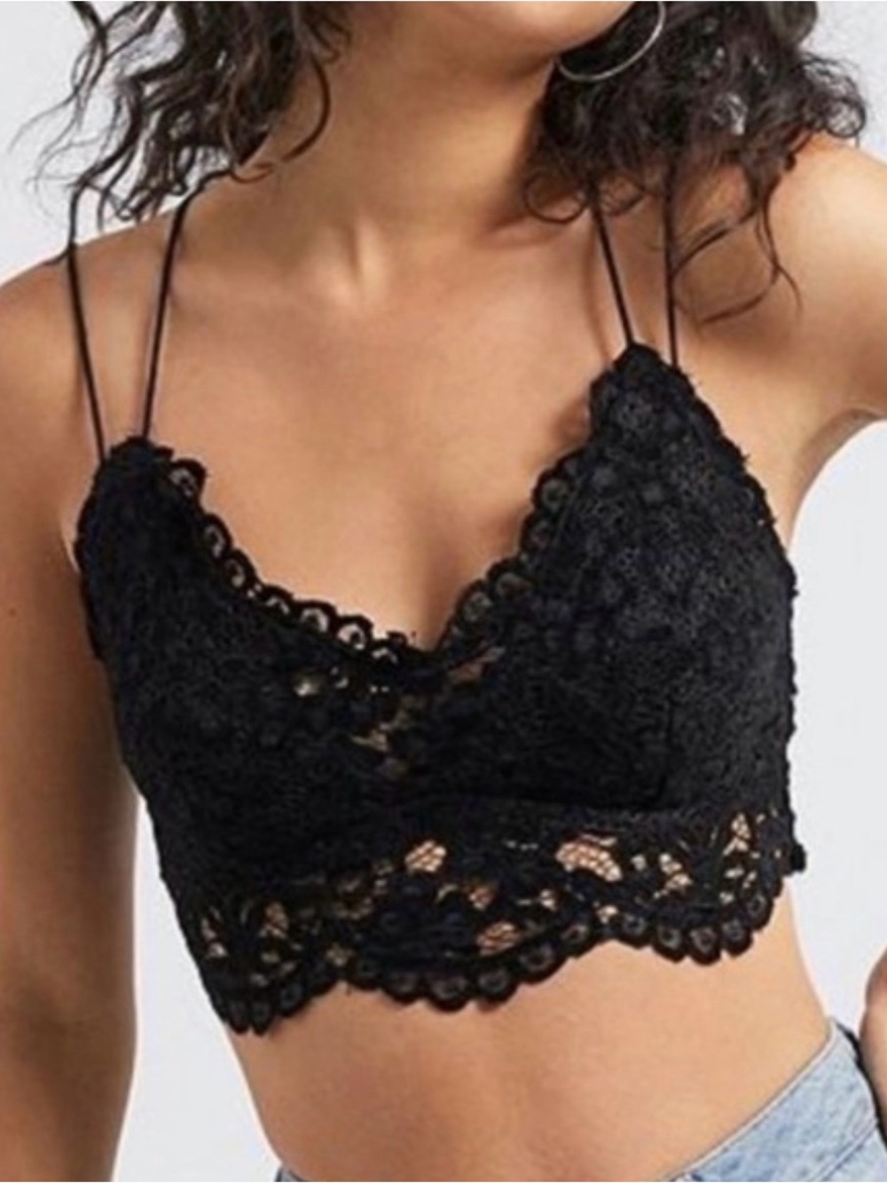 Free People Black Lace Bralette - Picture 1 of 4